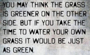 You may thing the grass is greener…