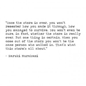 The Storm -- Haruki Murakami - this is the quote, that is probably the ...