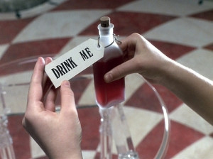 1999, alice, alice in wonderland, beba me, drink, drink me, drugs ...