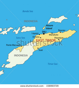 Democratic Republic of Timor-Leste - East Timor - map - stock photo