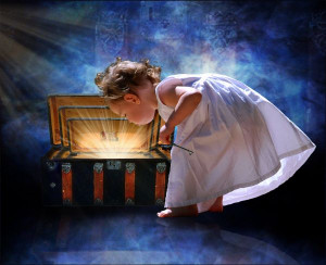 ... girl magic chest box open magical wonder wonderul The Innocence of a