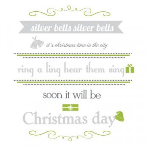 in. x 40 in. Silver Bells Quote 17-Piece Peel and Stick Wall Decals