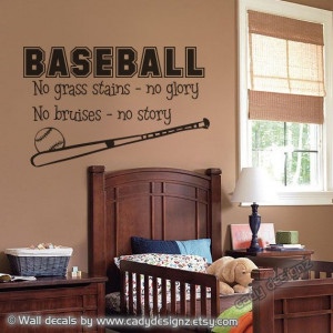 Baseball Sports Vinyl Wall Decal - Boys Room Decor - Children Decor ...
