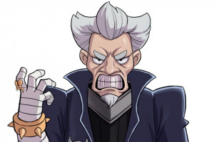 Dr. Claw's face, as shown in Inspector Gadget's M.A.D Dash