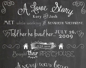 Our Love Story Chalkboard Printable - DIY, weddings, home decor ...
