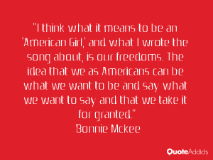 we want to say and that we take it for granted Bonnie Mckee