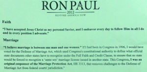 In this flyer being distributed in New Hampshire, Ron Paul brags that ...