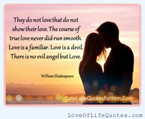 William Shakespeare quote on Love - Love of Life Quotes