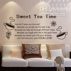 wall stickers decal vinyl quote decor tea time pmtt001 wall stickers ...