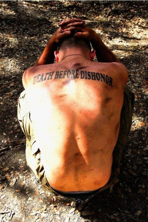 Death before dishonor back tattoo #usmc