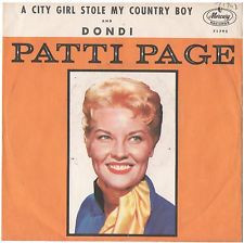 PATTI PAGE PICTURE SLEEVE ONLY CITY GIRL STOLE MY COUNTRY BOY PS