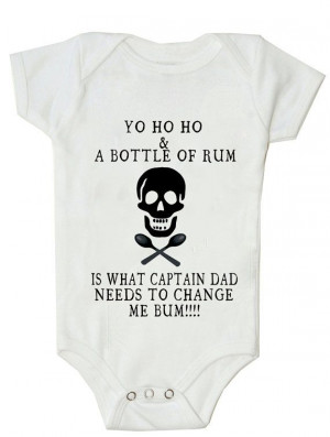 Yo ho ho and a bottle of Rum - Funny Pirate shirt for baby, toddler or ...