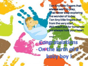 ... and delight at the arrival of a baby boy in your loved one’s family