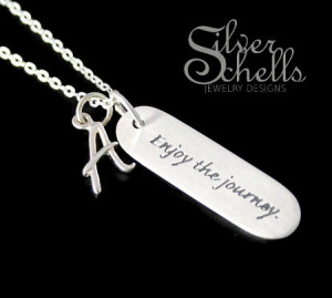 Personalized Inspirational quote Sterling Silver Initial Cursive Charm ...