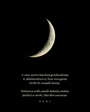 Rumi quote, A new moon, Moon photograph quotation, photo quote, 8 x 10 ...