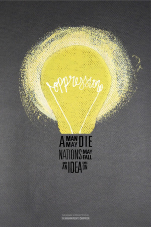 Oppression poster - lightbulb