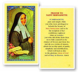 St. Bernadette Prayer Cards - 25 per pack - Multi-Color