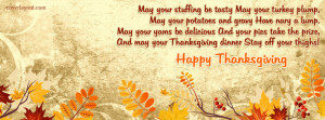 Thanksgiving May Your Stuffing Be Tasty Facebook Cover Layout