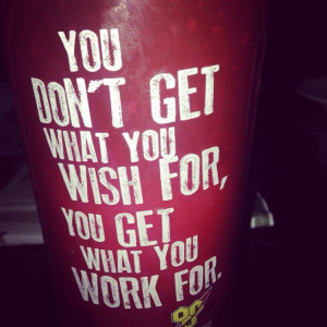 Inspirational quote printed on energy drink