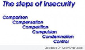 Insecurity Quote: The steps of insecurity: Comparison, Compensation ...