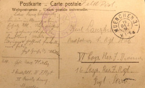 previously unknown postcard sent by Adolf Hitler when he was a ...