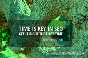 Quote: Time is key in SEO. Get it right the first time. By E ...