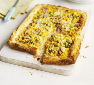Puff pastry tart, you could use anything inside it really! Frozen veg ...