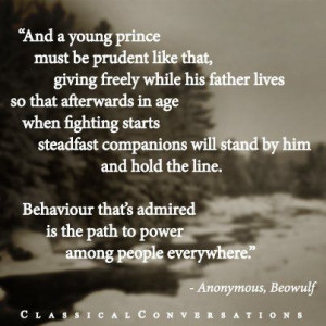 quote from Beowulf. We did not read this part, but this is a motif ...