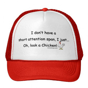 Short Attention Span Chicken Mesh Hat