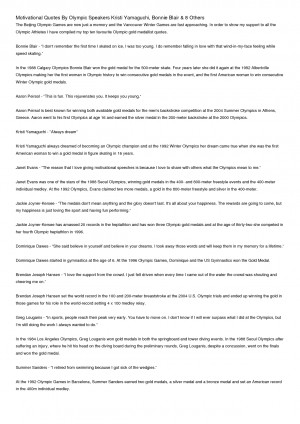 Motivational Quotes By Olympic Speakers Kristi Yamaguchi, Bonnie