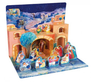 up advent calendar that builds a nativity! Comes with Scripture quotes ...