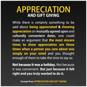 Appreciation and gift giving