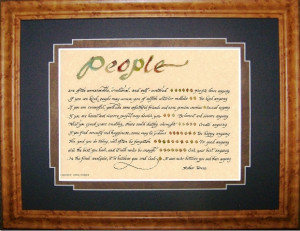 ... Personalized Christian Art Mother Teresa Quotes: People Are