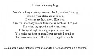 forever, insecure, love, overthink, quote, sad