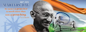 Mahatma Gandhi - Martyrs Day Facebook Cover