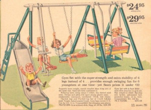 many hours swinging on our old swing set. Me and my cousin would swing ...