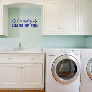 Wall Decals Wall Quote Wall Words Wall Sticker - Laundry Loads of Fun