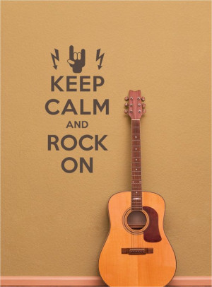 Keep Calm and Rock On Lettering Art Quote Willow Creek Signs Custom ...