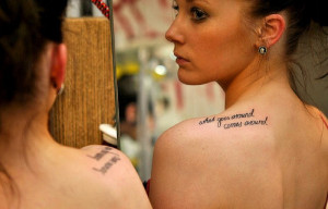 Shoulder Quote Tattoos For Women