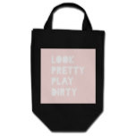 Look Pretty Funny Slogan Blush Pink Canvas Bag