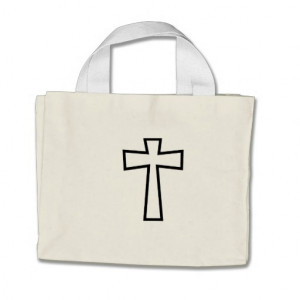 Black Cross Outline Canvas Bag
