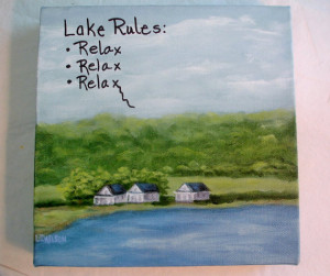 LAKE Quote - Lake HOUSES - RELAX at the lake- Lake art - 8x8 inch with ...