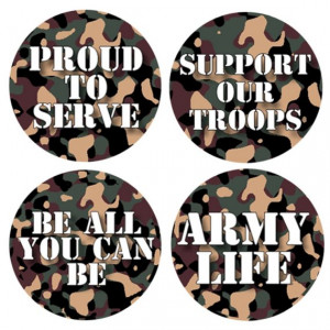 Support Our Troops and Other Army Sayings 1 Inch Pinback Button Badges ...