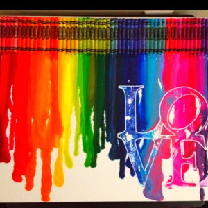 Crayon Art Love Melted crayon art #love