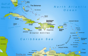 Cuba In Caribbean Map
