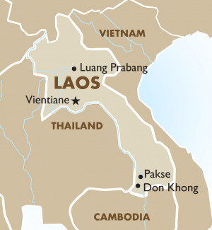 Lao Map Southeast Asia