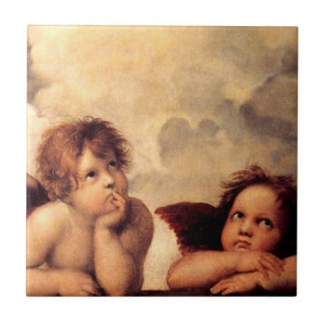 Raphael Cherubs Sistine Madonna Tile
