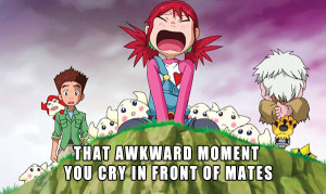 Funny Digimon Internet Memes: Crying in front of your mates