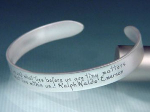What Lies Emerson Quote Sterling Silver Cuff Bracelet