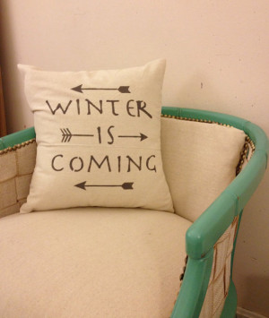 Winter Is Coming, Quote Pillow, Arrow Decor, Decorative Throw Pillow ...